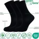 Green Bear Unisex Bamboo socks - Extra Cushioned Sole (3 x BLACK pack) - luxurious soft & antibacterial