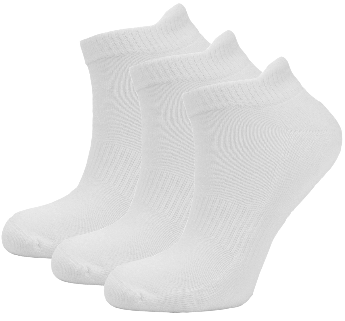 Unisex Bamboo Trainer socks Sports (3 pack) White Unique Double