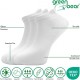 Green Bear Unisex Bamboo Trainer ankle socks - Sports (3 pack) White - Extra Cushioned Sole - soft & antibacterial