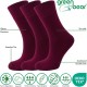 Green Bear Unisex Bamboo socks - Extra Cushioned Sole (3 x BURGUNDY pack) - soft & antibacterial