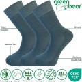 Green Bear Unisex Bamboo socks - Unique Double Sole (3 x Teal Blue) - Luxurious soft & antibacterial