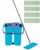 GBPro Premium Microfibre Mop and Wringer Bucket Set - Twin Chamber Bucket for WET & DRY - with 4 Mop Pads