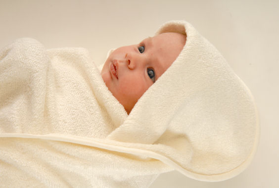 Green Bear® bamboo baby/child's hooded towel - made in UK