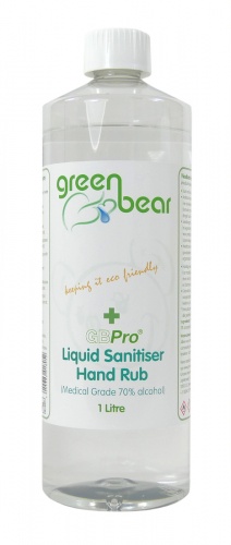GBPro Liquid Sanitiser Hand Rub Spray (Medical Grade 70% alcohol) - 1L refill