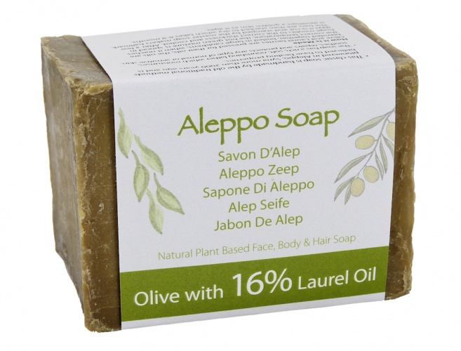 Green Bear® Natural Traditional Savon d'alep soap 16% Laurel (Aleppo hand made soap) 200gm