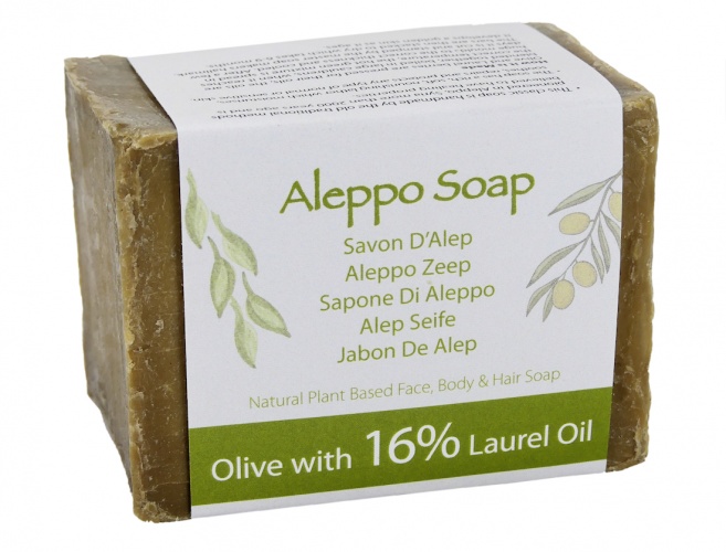 Green Bear Natural Traditional Savon d'alep soap 16% Laurel (Aleppo hand made soap) 200gm