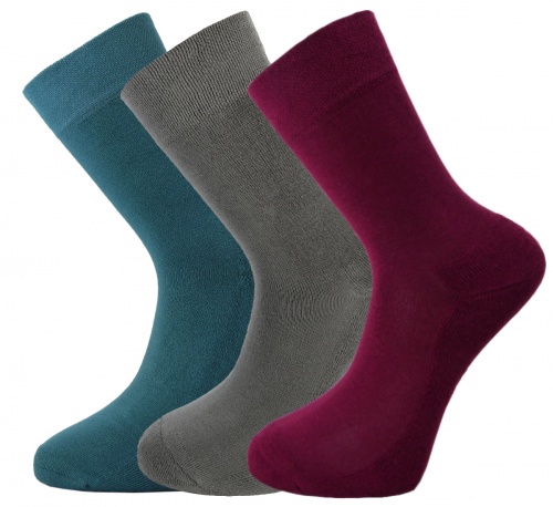 Green Bear Unisex Bamboo socks - Extra Cushioned Sole (3 multi colour pack) - Luxurious soft & antibacterial bamboo