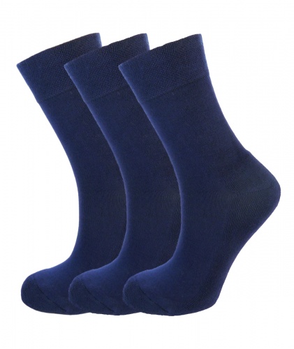 Bamboo socks - Unique Double Sole (3 x NAVY pack) - Luxurious soft & antibacterial bamboo (4-7) *New