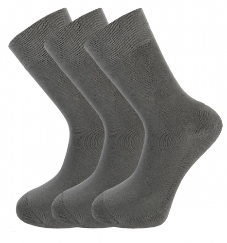 Bamboo socks - Unique Double Sole (3 x GREY pack) - luxurious soft & antibacterial bamboo (8-11)