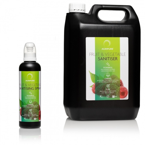 AGRIPURE -FRUIT AND VEGETABLE SANITISING SPRAY - kills 99.9999% of Bacteria - Made in UK