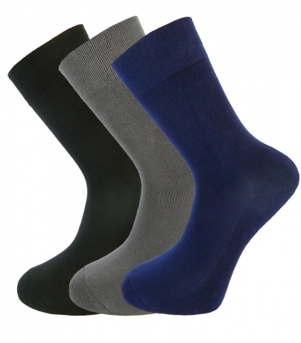 Bamboo socks - Extra Cushioned Sole (3 multi colour pack) - luxurious soft & antibacterial bamboo - 12-14