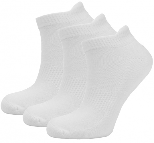 Unisex Bamboo Trainer ankle socks - Sports (3 pack) White - Unique Double Sole - soft & antibacterial (4-7)