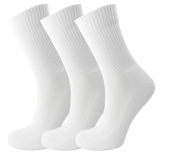 Unisex Bamboo Sport Crew socks - (3 pack - ZakBran range) White - Unique Double Sole - soft & antibacterial (4-7)