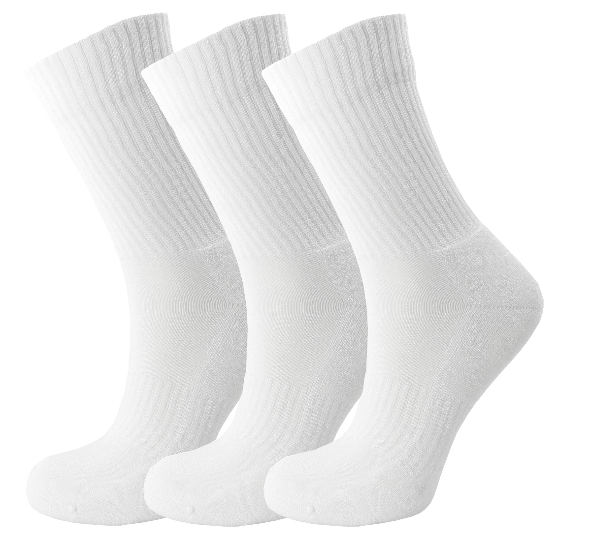White Unisex Bamboo Sport Crew socks (3 ) - ZakBran range), Green