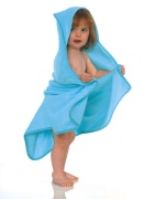 Green Bear bamboo baby/child's hooded towel - made in UK