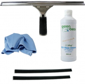GBPro Professional Stainless Window Squeegee 35cm/14'' Wiper Combi 'Set Savers'