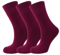 Bamboo socks - Unique Double Sole (3 x BURGUNDY pack) - Luxurious soft & antibacterial bamboo (4-7) *New