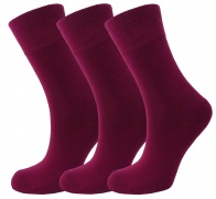 Green Bear Unisex Bamboo socks - Extra Cushioned Sole (3 x BURGUNDY pack) - soft & antibacterial