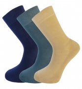 Bamboo socks - Unique Double Sole (3 multi colour pack) - luxurious soft & antibacterial bamboo - 8-11
