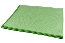 GBPro Green Large Dry Waffle microfibre cloth (61x46cm) lint free for Glass, Smooth surface, All purpose